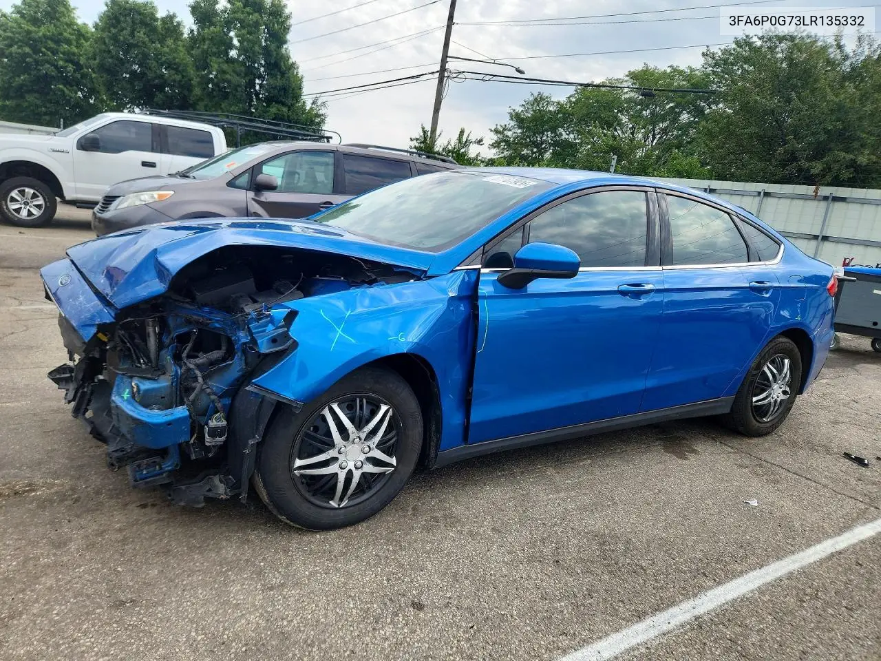 2020 Ford Fusion S VIN: 3FA6P0G73LR135332 Lot: 61767926