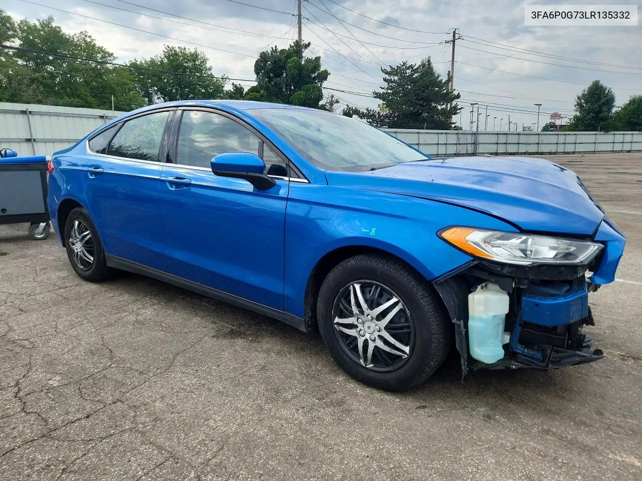 2020 Ford Fusion S VIN: 3FA6P0G73LR135332 Lot: 61767926