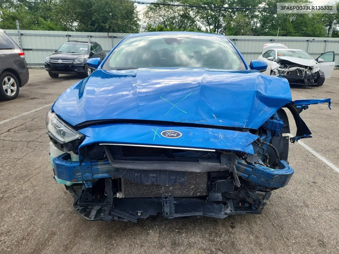 2020 Ford Fusion S VIN: 3FA6P0G73LR135332 Lot: 61767926