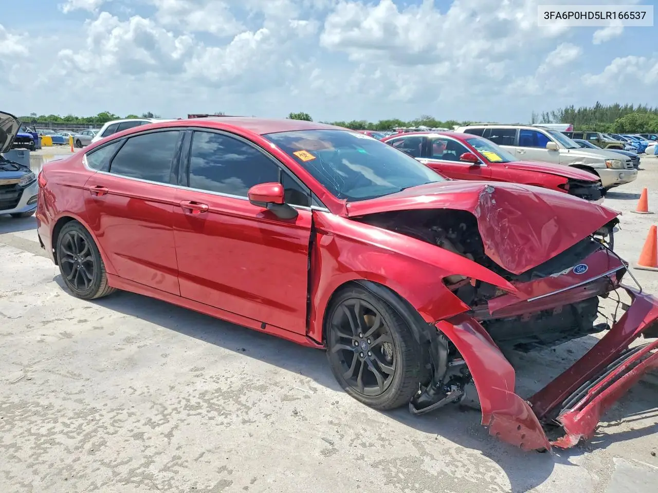 2020 Ford Fusion Se VIN: 3FA6P0HD5LR166537 Lot: 61946126