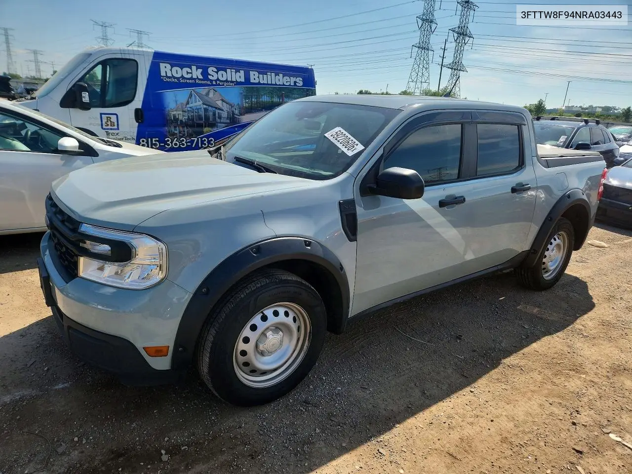 2022 Ford Maverick Xl VIN: 3FTTW8F94NRA03443 Lot: 59220606