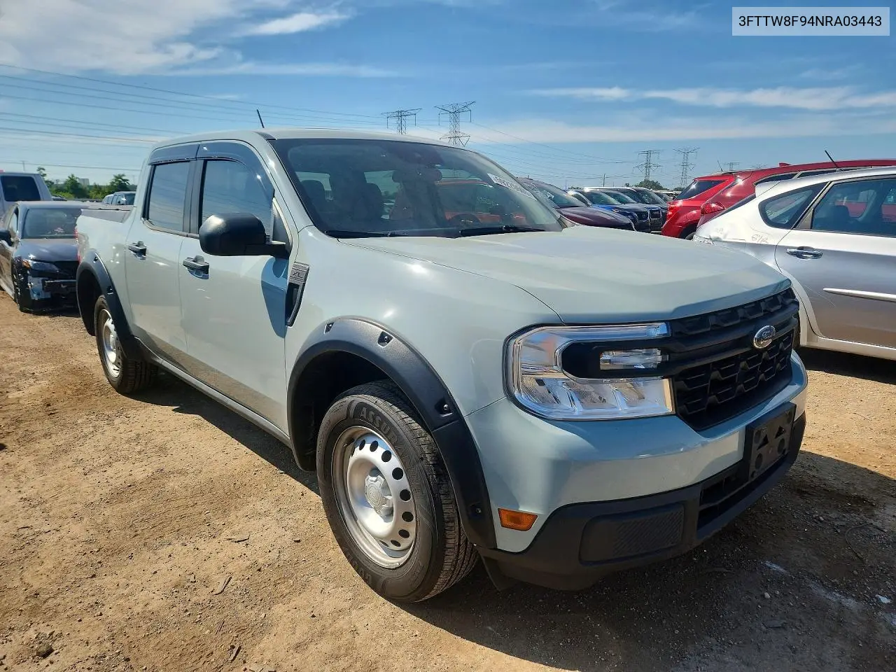 2022 Ford Maverick Xl VIN: 3FTTW8F94NRA03443 Lot: 59220606