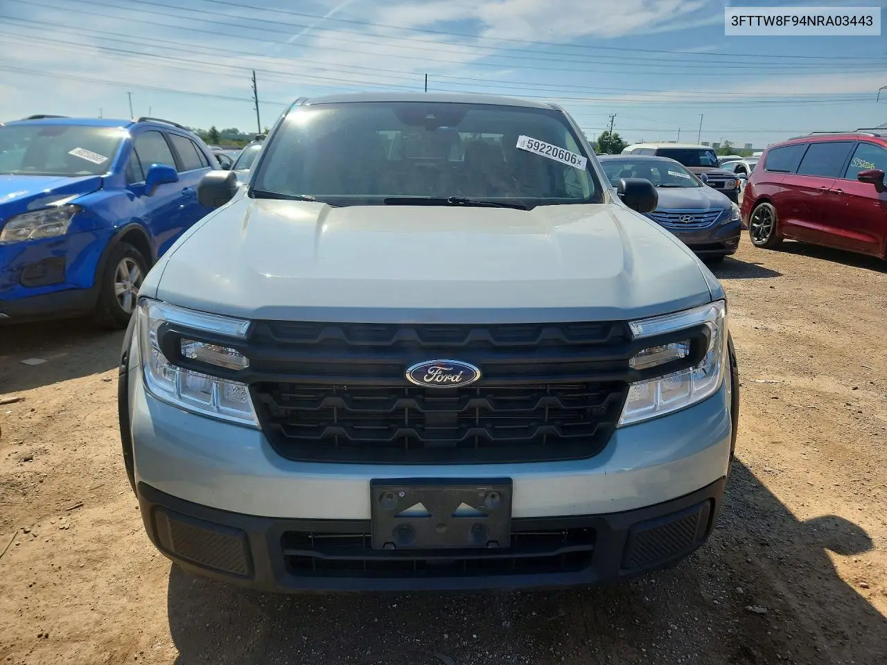 2022 Ford Maverick Xl VIN: 3FTTW8F94NRA03443 Lot: 59220606