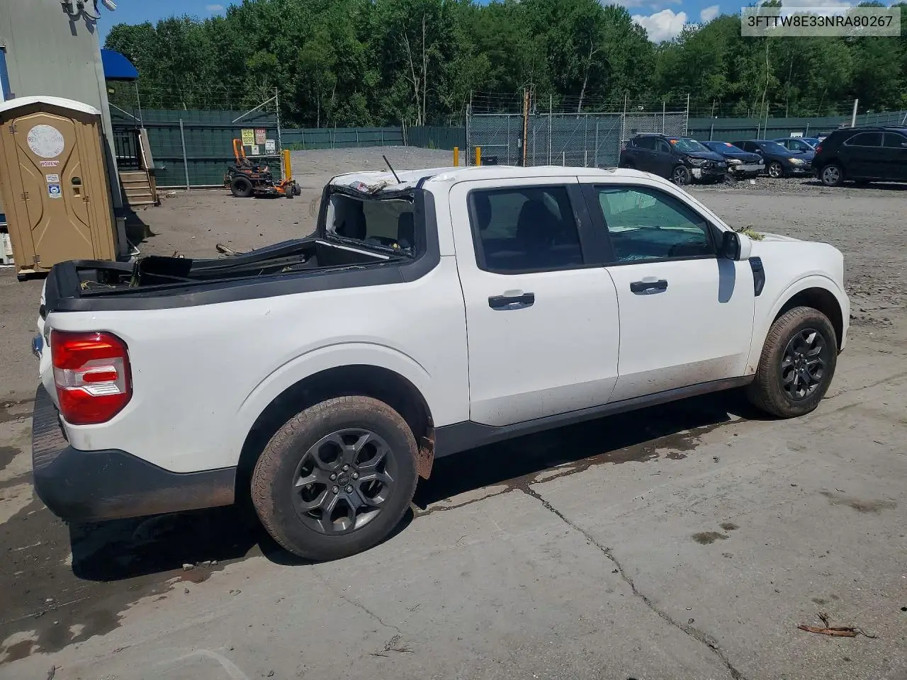 2022 Ford Maverick Xl VIN: 3FTTW8E33NRA80267 Lot: 60146386
