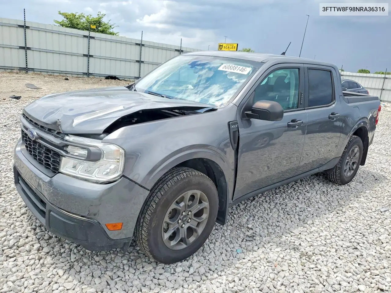 2022 Ford Maverick Xl VIN: 3FTTW8F98NRA36316 Lot: 60888146