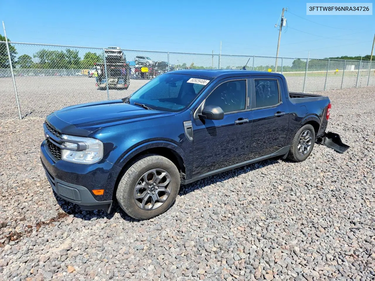 2022 Ford Maverick Xl VIN: 3FTTW8F96NRA34726 Lot: 60929466