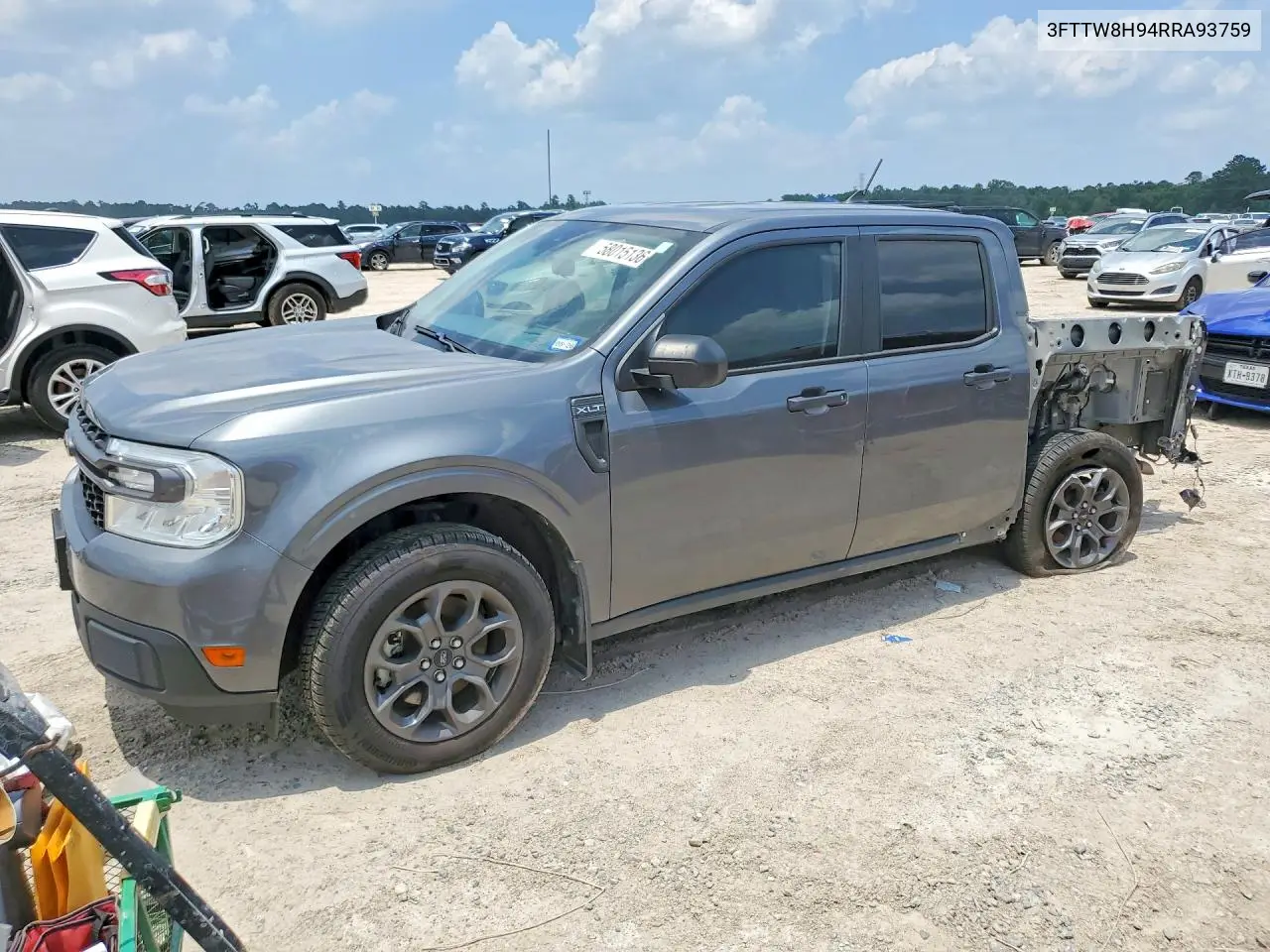 2024 Ford Maverick Xlt VIN: 3FTTW8H94RRA93759 Lot: 58015136