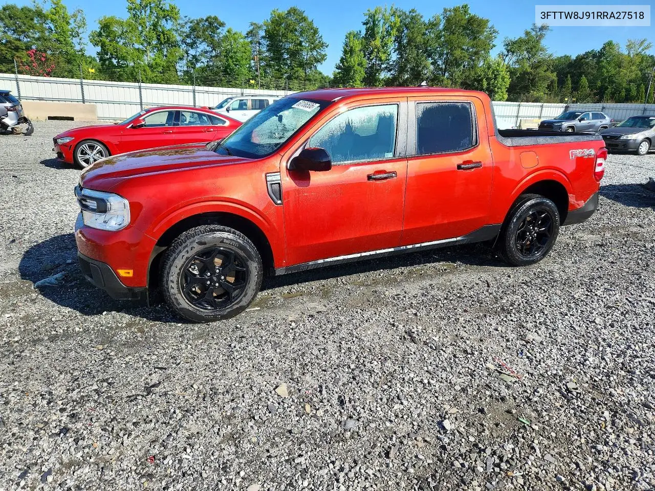 2024 Ford Maverick Xlt VIN: 3FTTW8J91RRA27518 Lot: 60186506