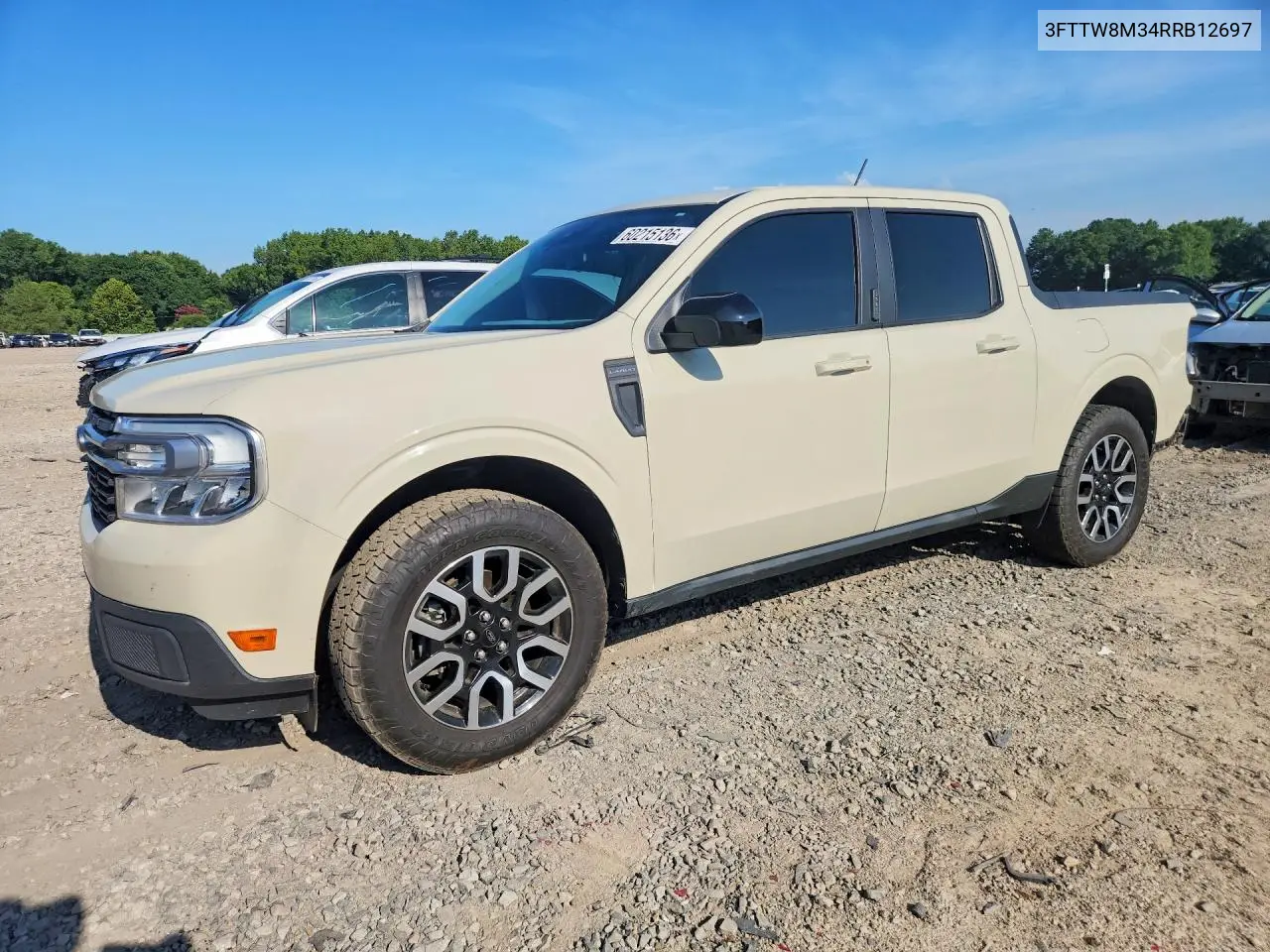 2024 Ford Maverick Lariat VIN: 3FTTW8M34RRB12697 Lot: 60215136