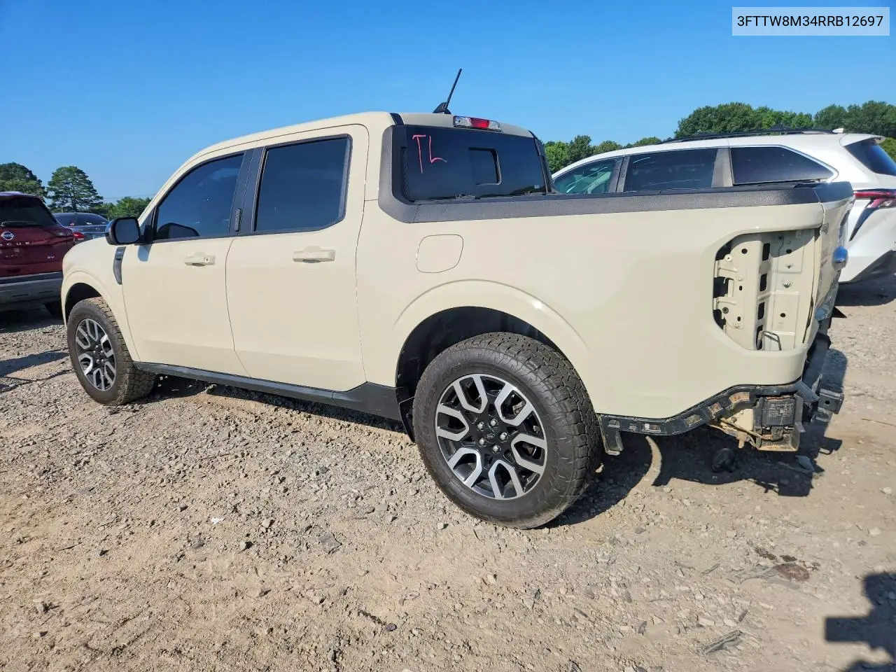 2024 Ford Maverick Lariat VIN: 3FTTW8M34RRB12697 Lot: 60215136