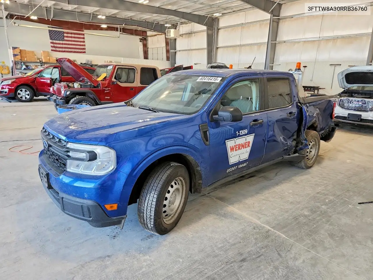 2024 Ford Maverick Xl VIN: 3FTTW8A30RRB36760 Lot: 60416416