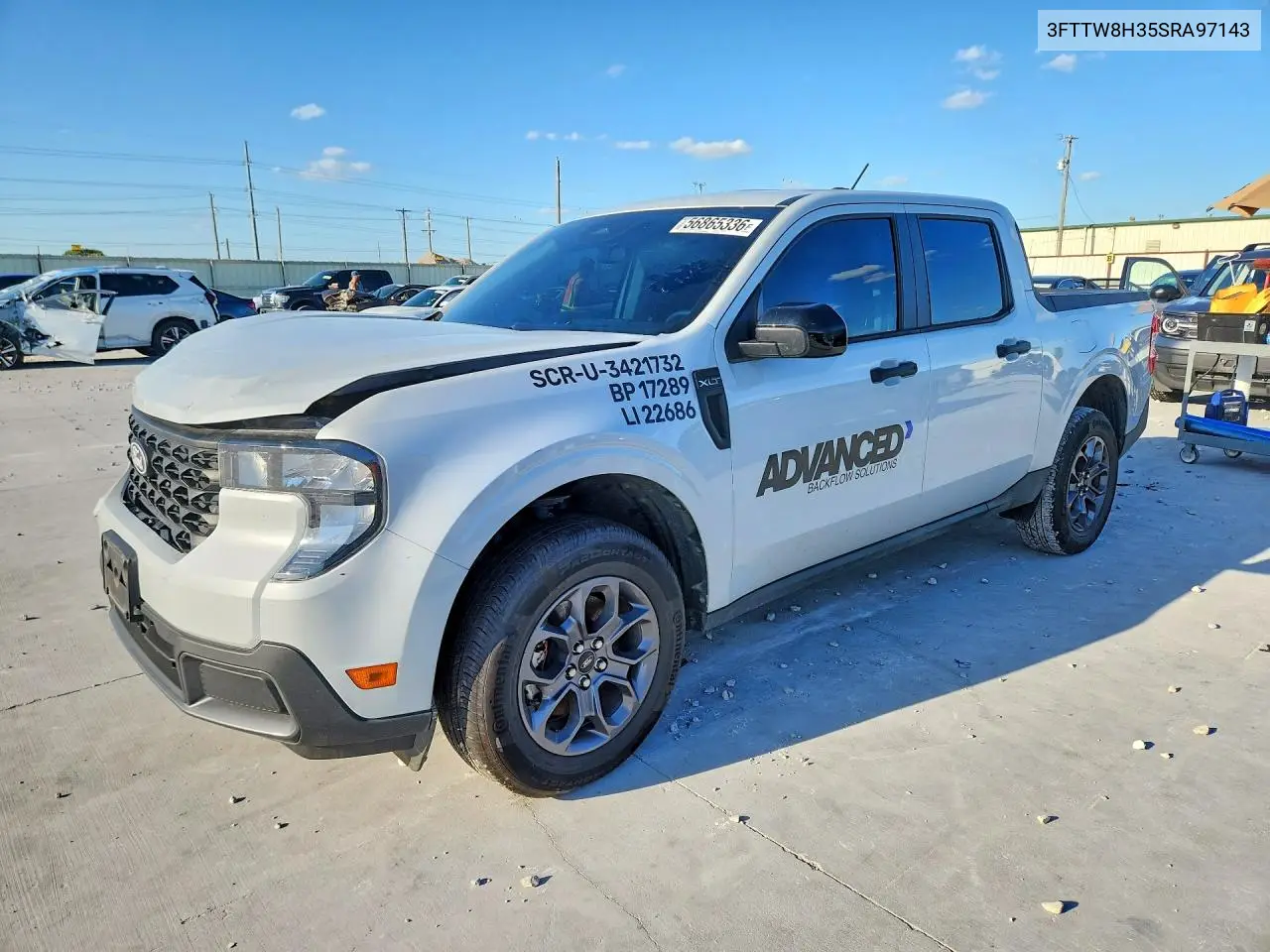 2025 Ford Maverick Xlt VIN: 3FTTW8H35SRA97143 Lot: 56865336