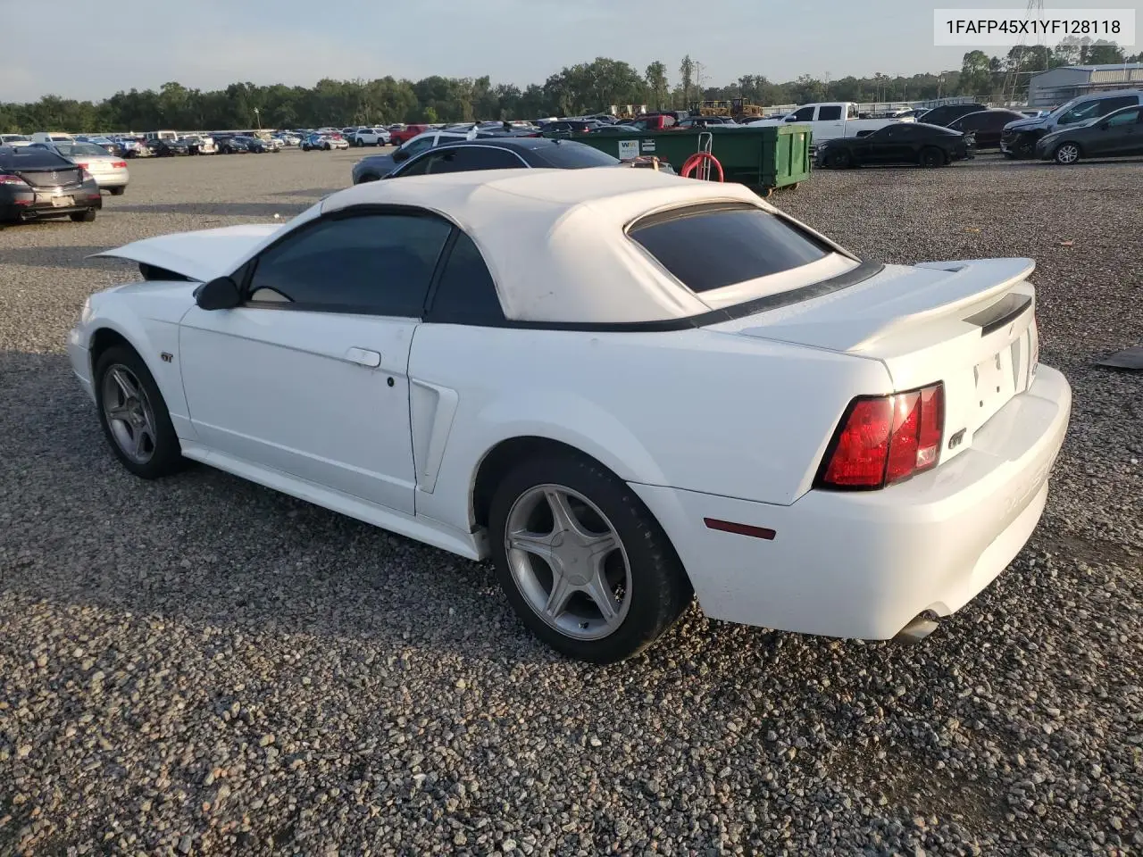 2000 Ford Mustang Gt VIN: 1FAFP45X1YF128118 Lot: 61919206