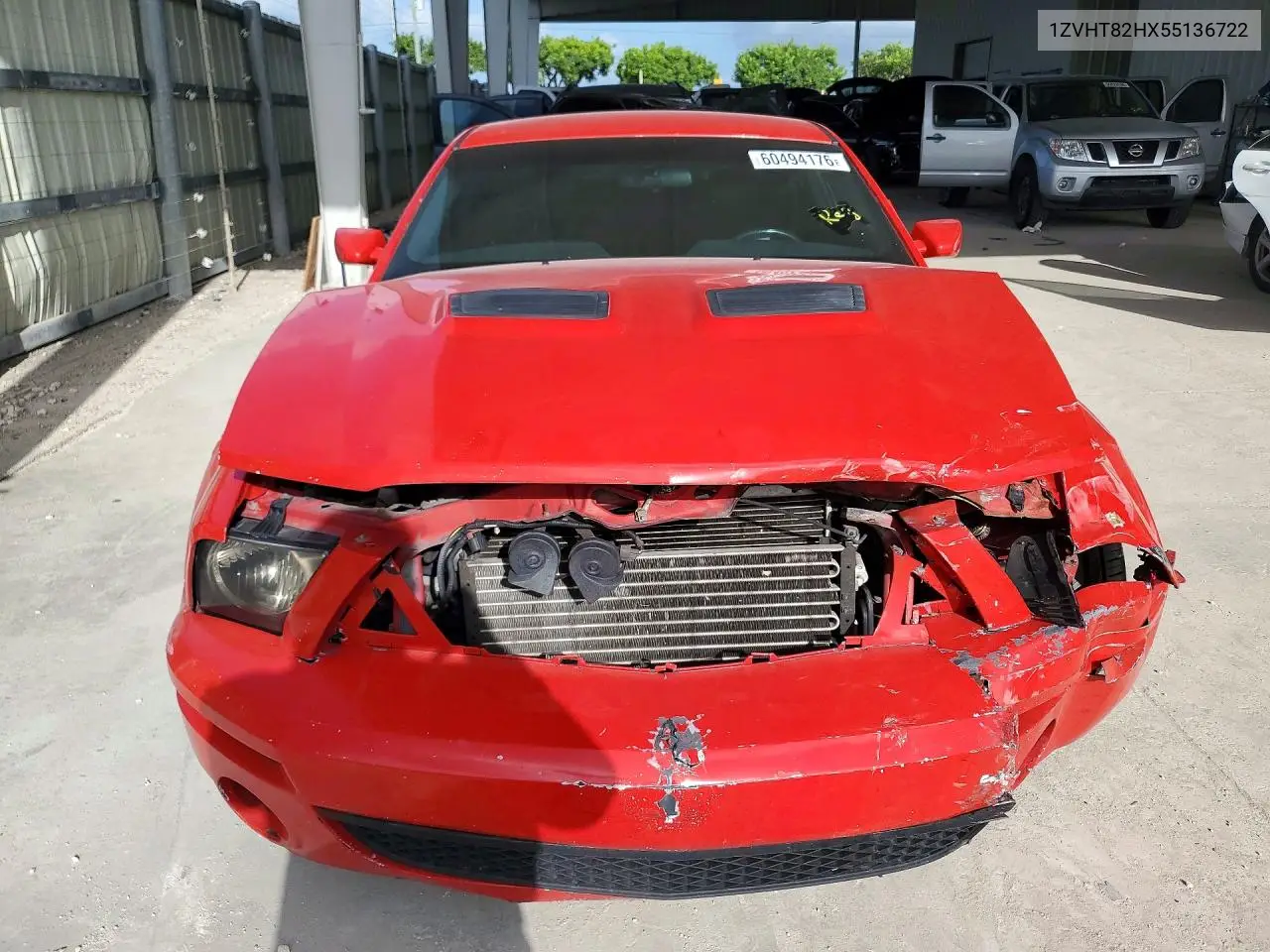 2005 Ford Mustang Gt VIN: 1ZVHT82HX55136722 Lot: 60494176