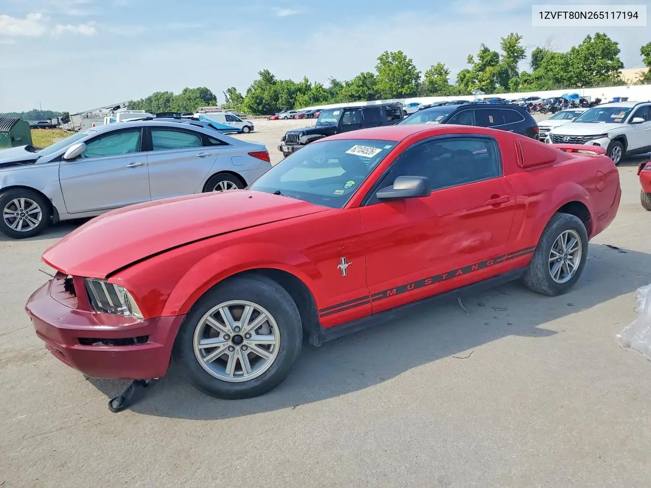 2006 Ford Mustang VIN: 1ZVFT80N265117194 Lot: 62104526