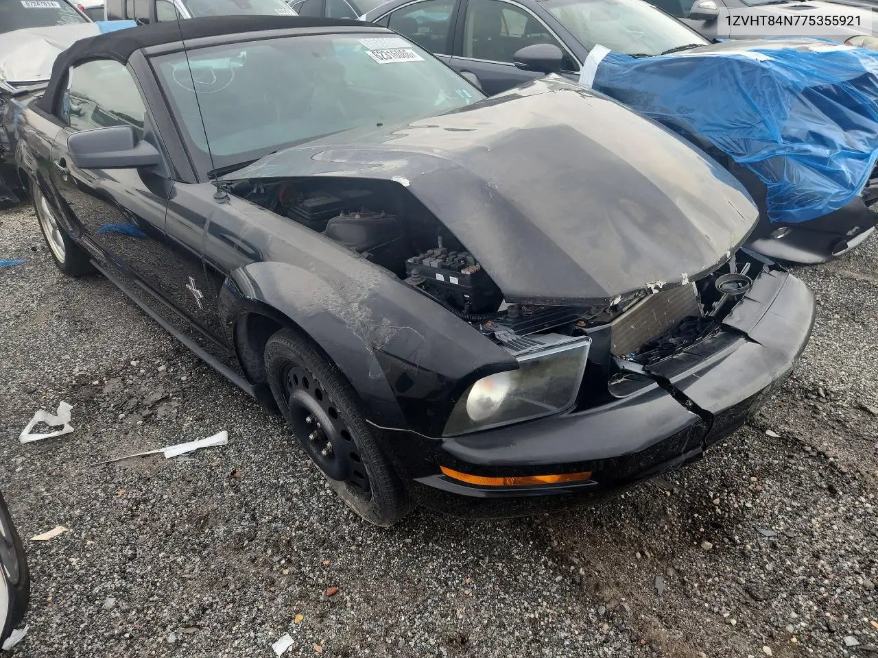 2007 Ford Mustang VIN: 1ZVHT84N775355921 Lot: 62316086