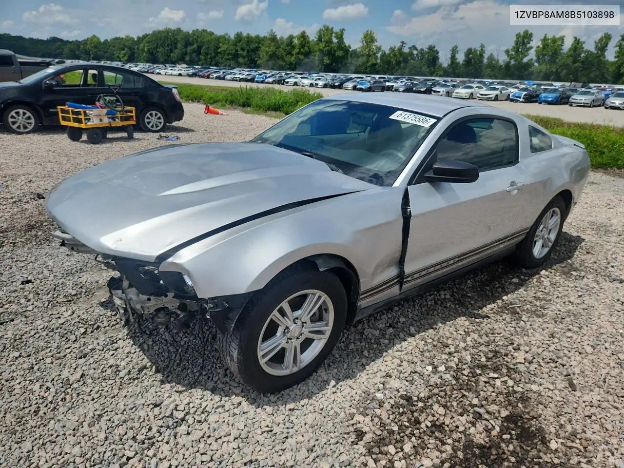 2011 Ford Mustang VIN: 1ZVBP8AM8B5103898 Lot: 61375586