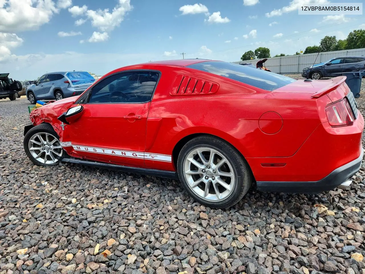 2011 Ford Mustang VIN: 1ZVBP8AM0B5154814 Lot: 61487176