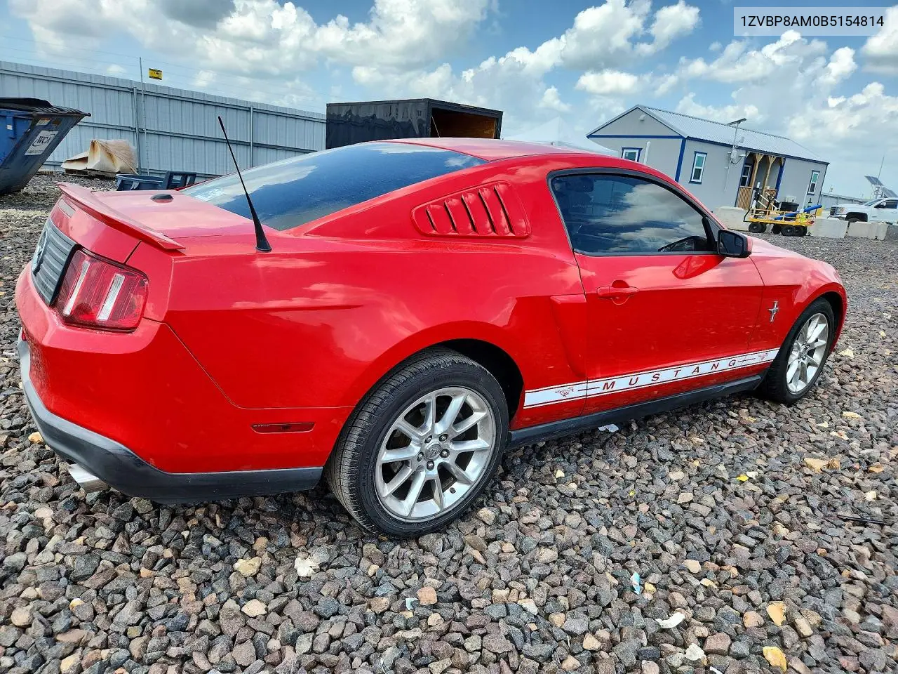 2011 Ford Mustang VIN: 1ZVBP8AM0B5154814 Lot: 61487176