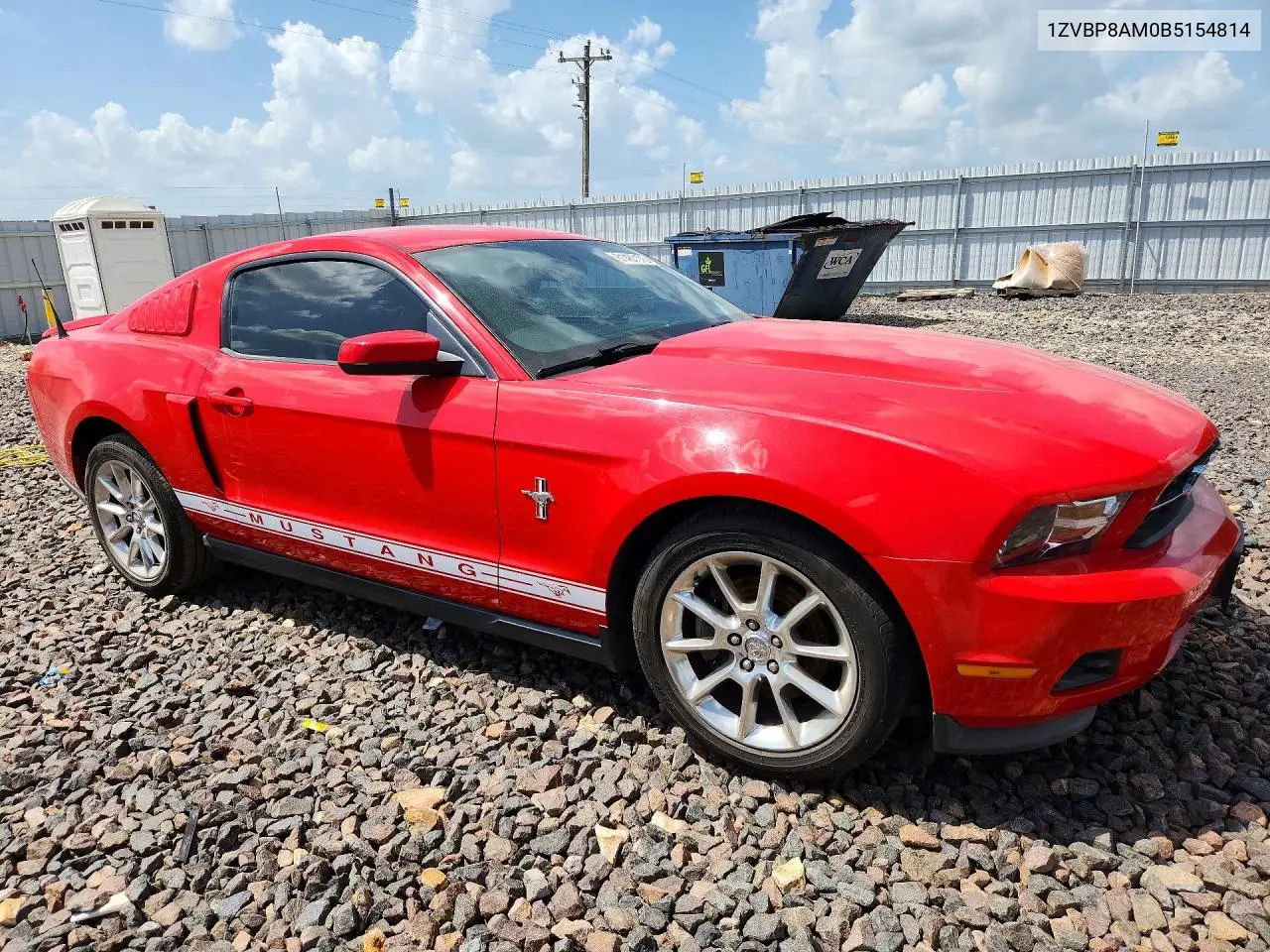 2011 Ford Mustang VIN: 1ZVBP8AM0B5154814 Lot: 61487176