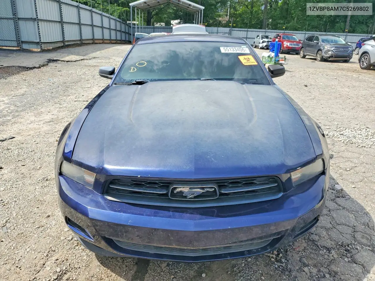 2012 Ford Mustang VIN: 1ZVBP8AM7C5269802 Lot: 55133406