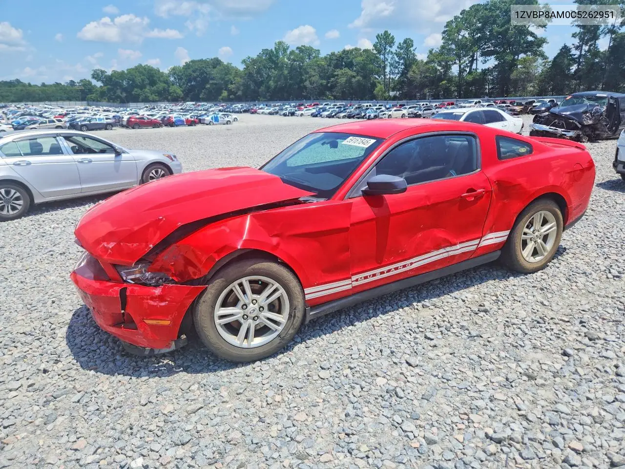 2012 Ford Mustang VIN: 1ZVBP8AM0C5262951 Lot: 59161846