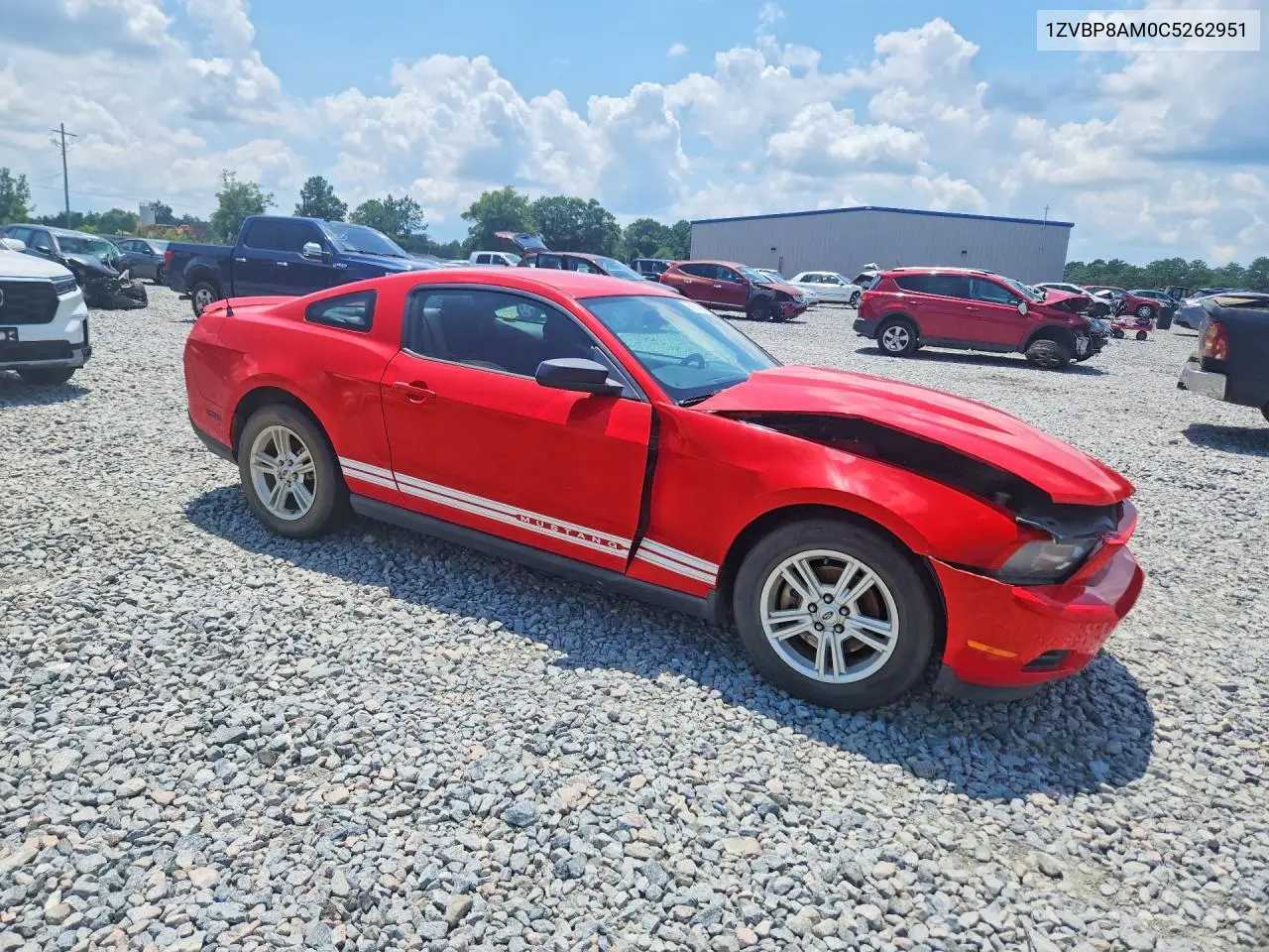 2012 Ford Mustang VIN: 1ZVBP8AM0C5262951 Lot: 59161846