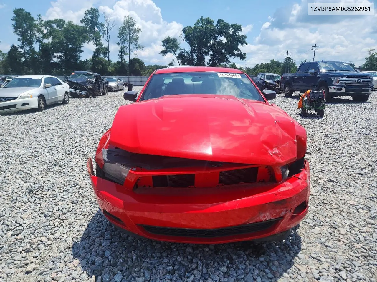 2012 Ford Mustang VIN: 1ZVBP8AM0C5262951 Lot: 59161846