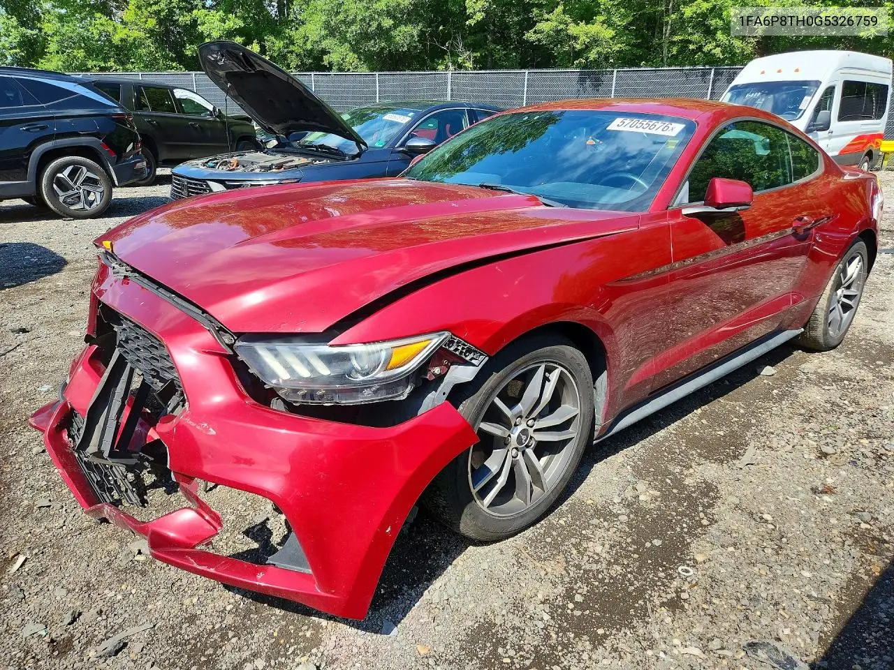 2016 Ford Mustang VIN: 1FA6P8TH0G5326759 Lot: 57055676
