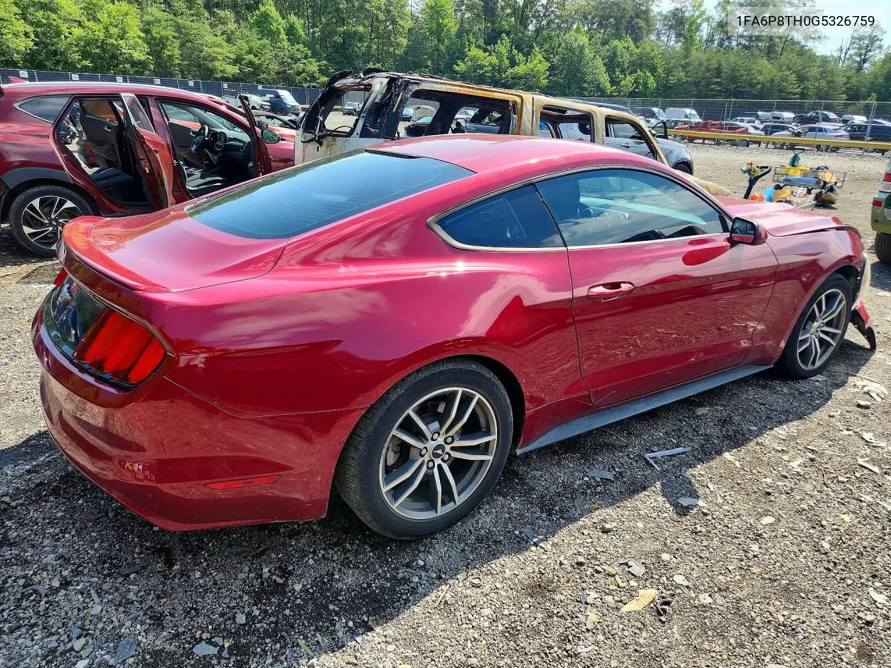 2016 Ford Mustang VIN: 1FA6P8TH0G5326759 Lot: 57055676