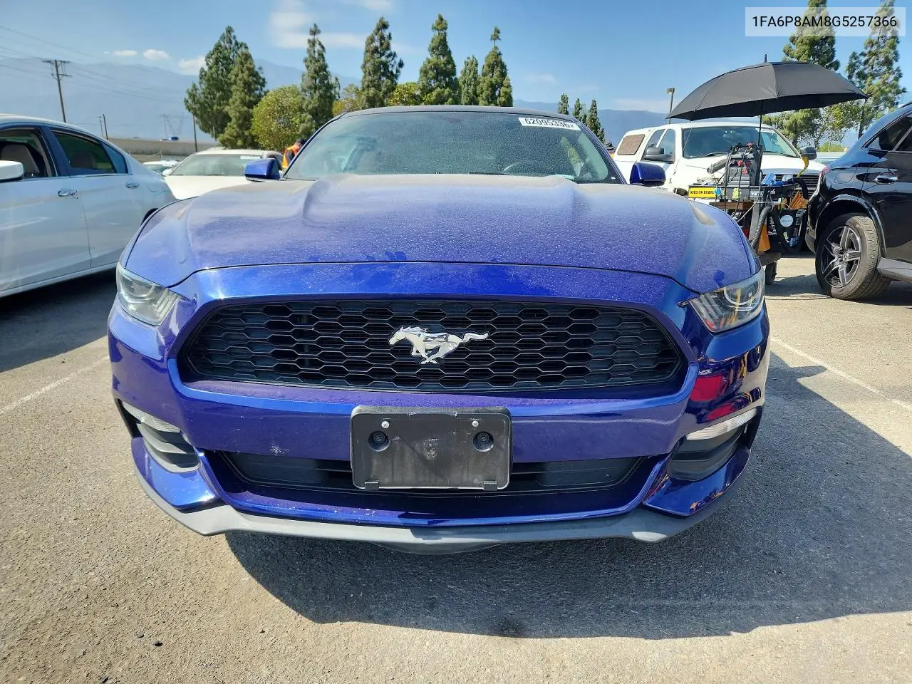 2016 Ford Mustang VIN: 1FA6P8AM8G5257366 Lot: 62095336