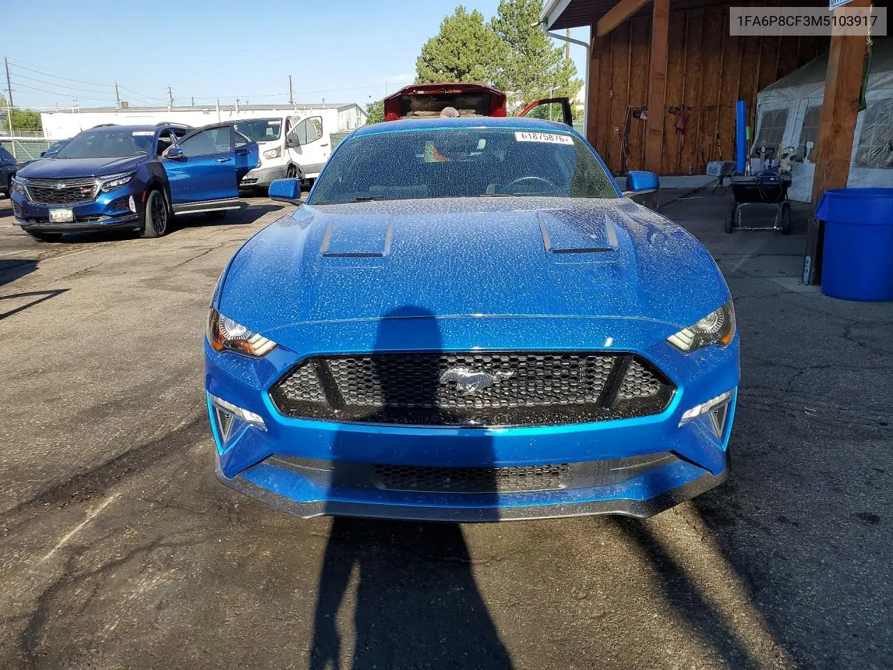 2021 Ford Mustang Gt VIN: 1FA6P8CF3M5103917 Lot: 61875876