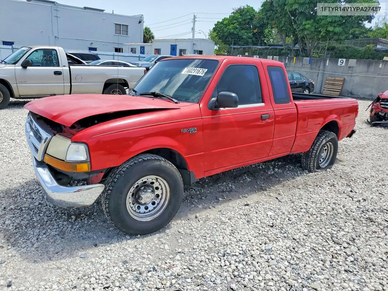 2000 Ford Ranger Super Cab VIN: 1FTYR14V1YPA27487 Lot: 60291676