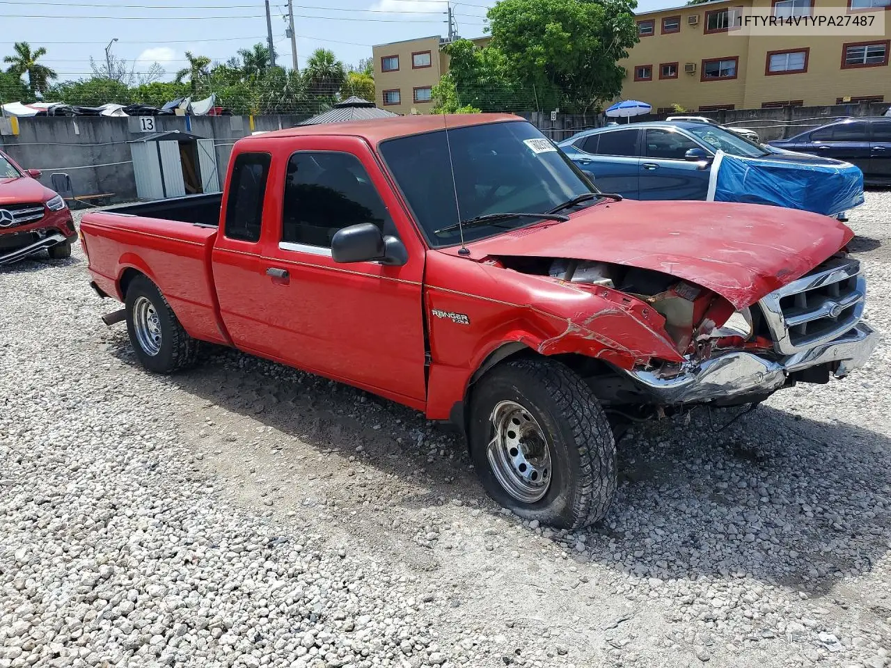 2000 Ford Ranger Super Cab VIN: 1FTYR14V1YPA27487 Lot: 60291676