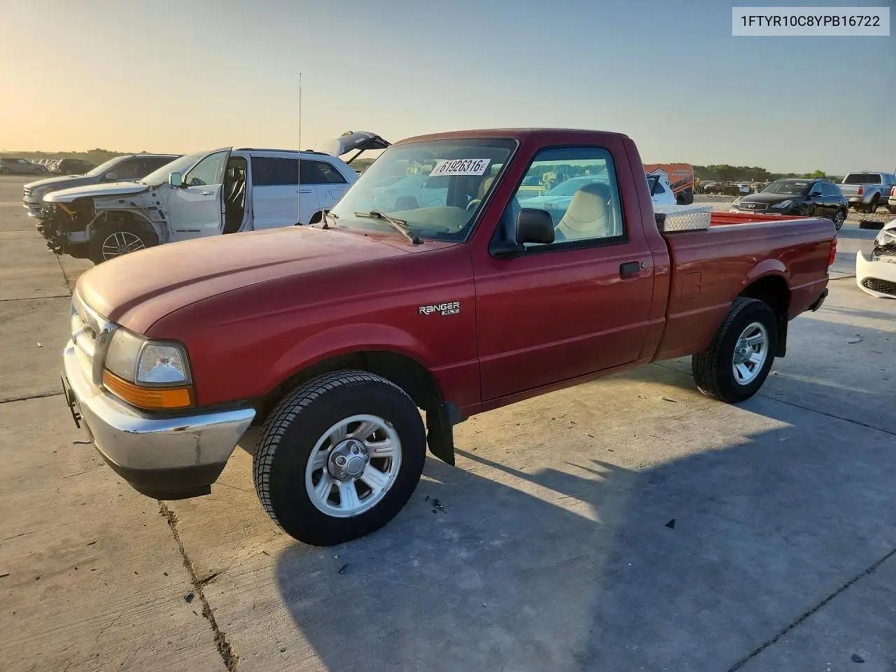 2000 Ford Ranger VIN: 1FTYR10C8YPB16722 Lot: 61926316