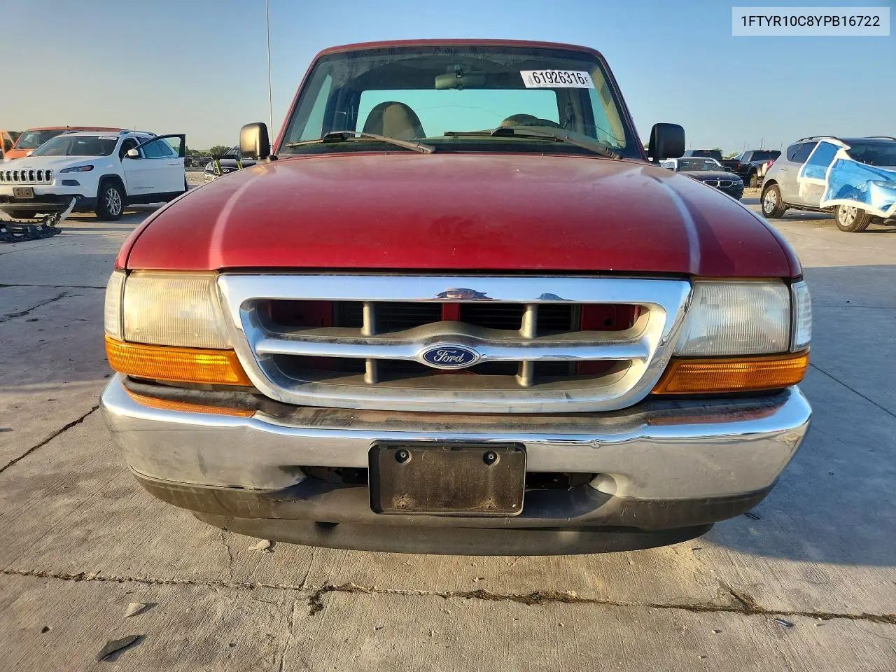 2000 Ford Ranger VIN: 1FTYR10C8YPB16722 Lot: 61926316