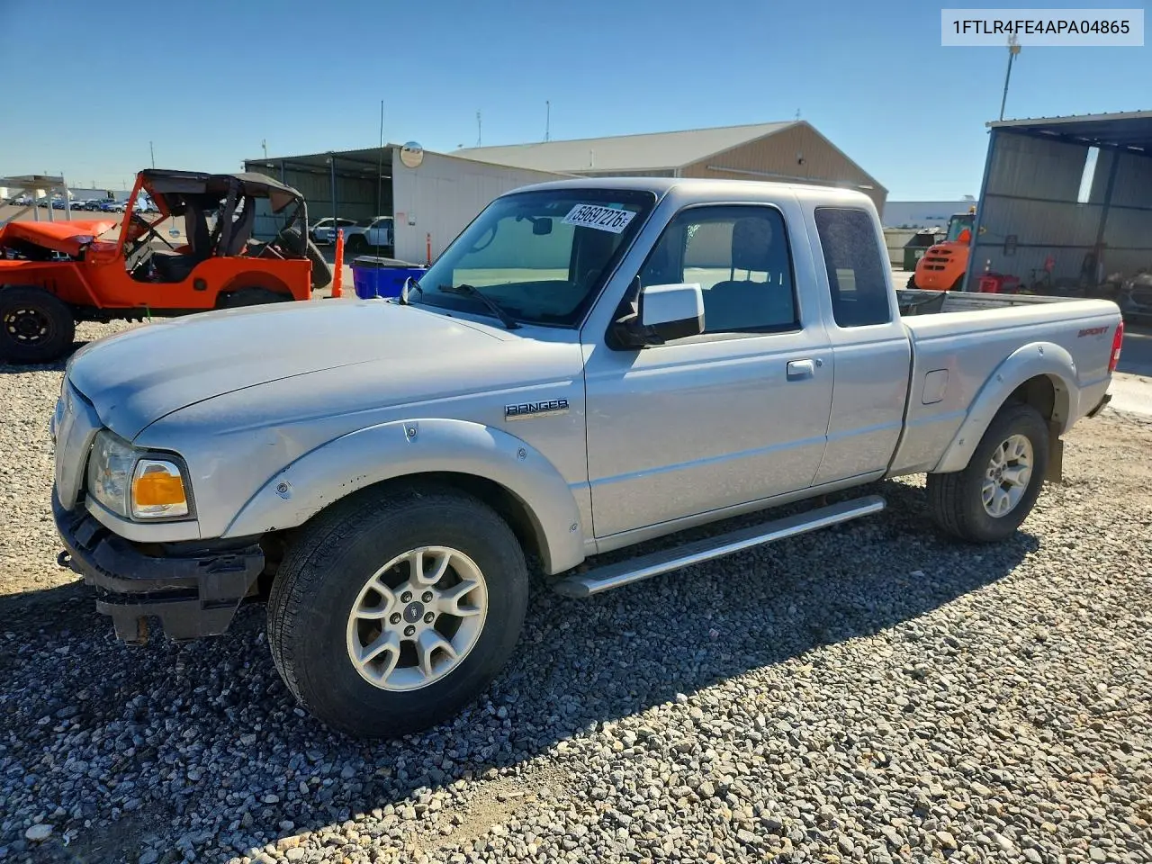 2010 Ford Ranger Super Cab VIN: 1FTLR4FE4APA04865 Lot: 59697276