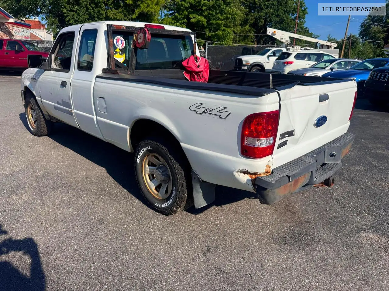 2011 Ford Ranger Super Cab VIN: 1FTLR1FE0BPA57563 Lot: 61820806