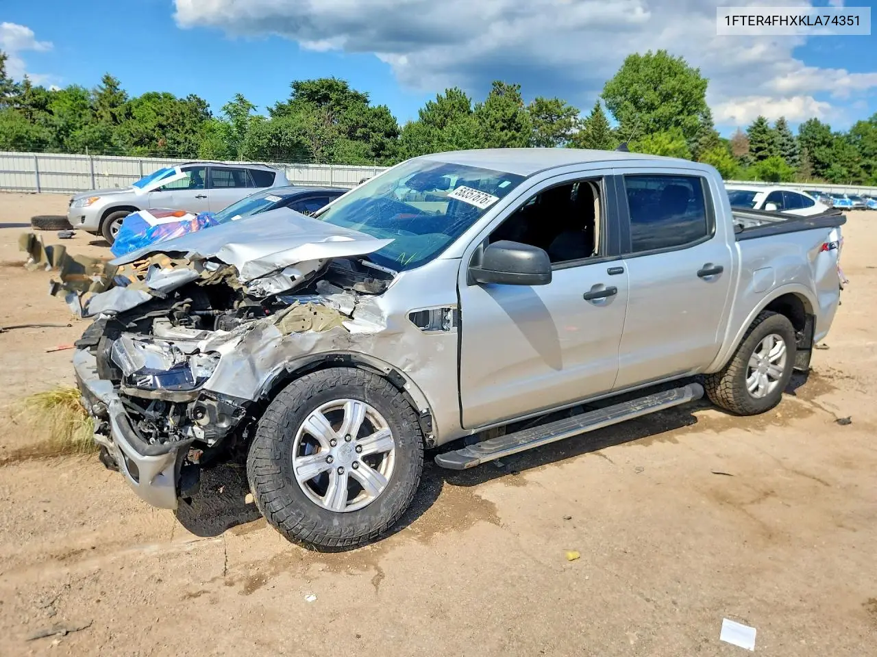 2019 Ford Ranger Xl VIN: 1FTER4FHXKLA74351 Lot: 58357676