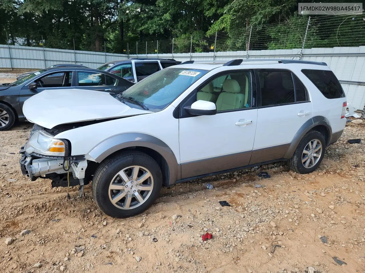 2008 Ford Taurus X Sel VIN: 1FMDK02W98GA45417 Lot: 59796126