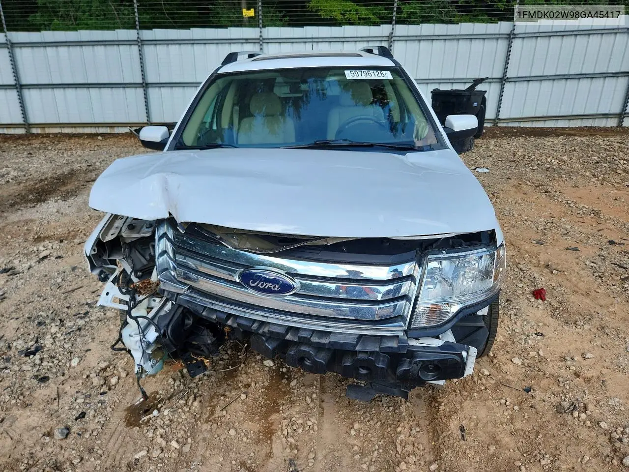 2008 Ford Taurus X Sel VIN: 1FMDK02W98GA45417 Lot: 59796126