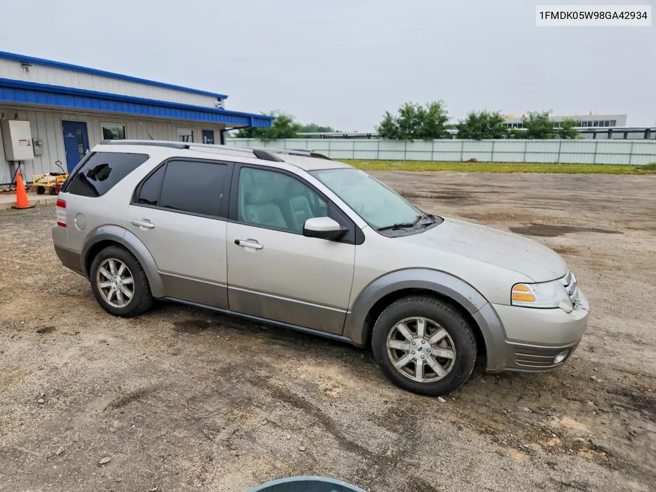2008 Ford Taurus X Sel VIN: 1FMDK05W98GA42934 Lot: 61521786