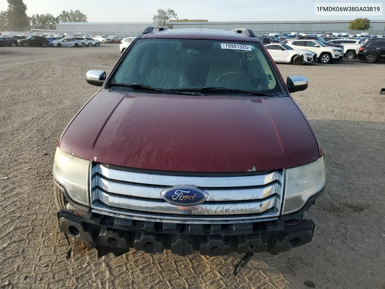 2008 Ford Taurus X Limited VIN: 1FMDK06W38GA03819 Lot: 98365155