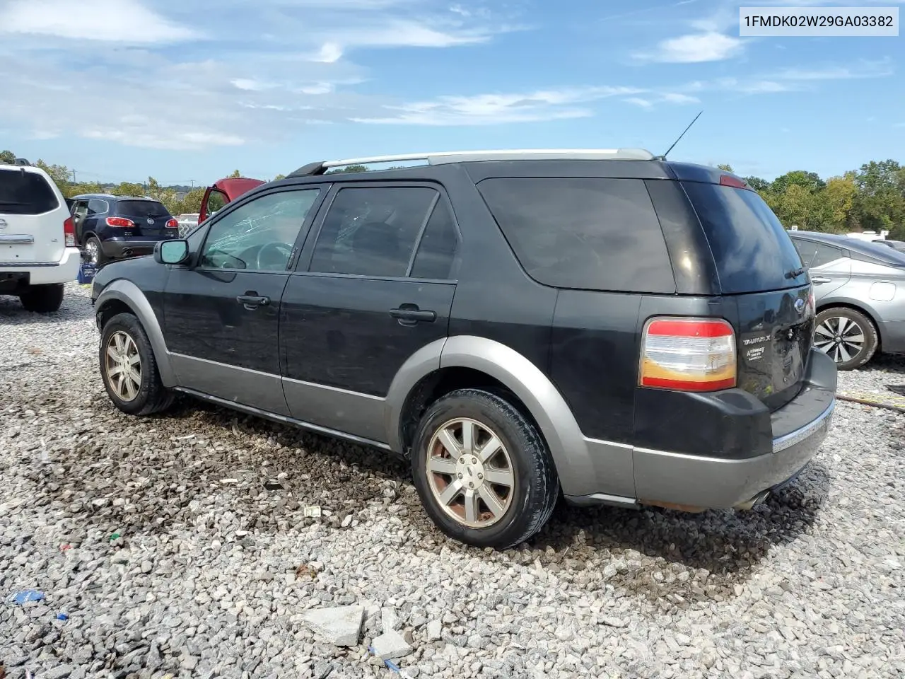 2009 Ford Taurus X Sel VIN: 1FMDK02W29GA03382 Lot: 92851615