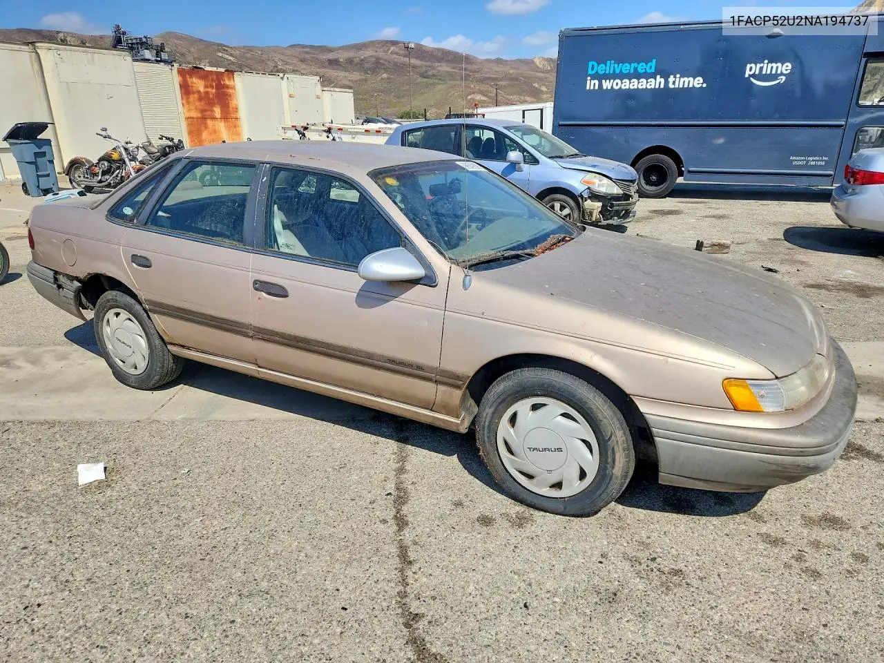 1992 Ford Taurus Gl VIN: 1FACP52U2NA194737 Lot: 59049806