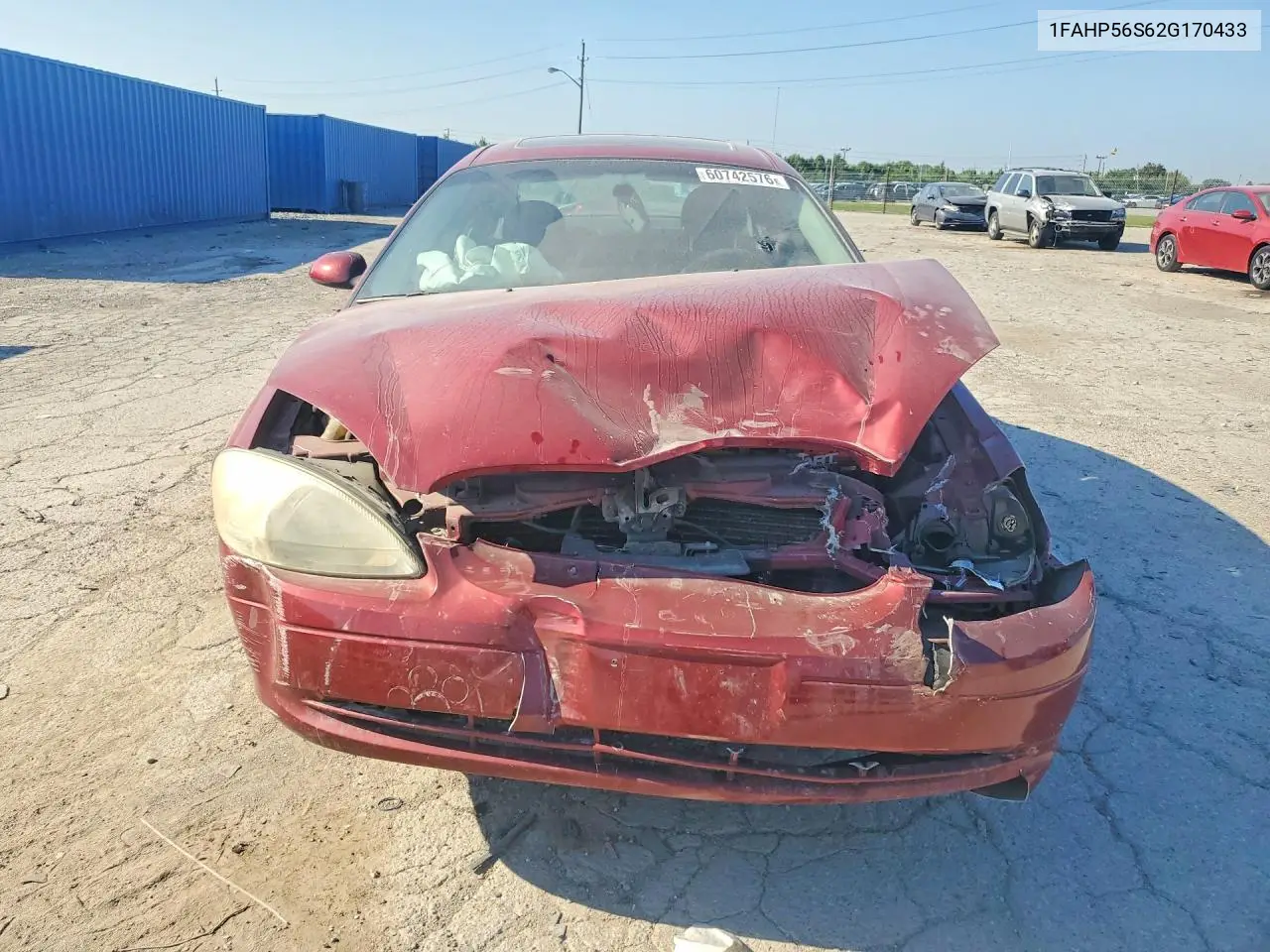 2002 Ford Taurus Sel VIN: 1FAHP56S62G170433 Lot: 60742576