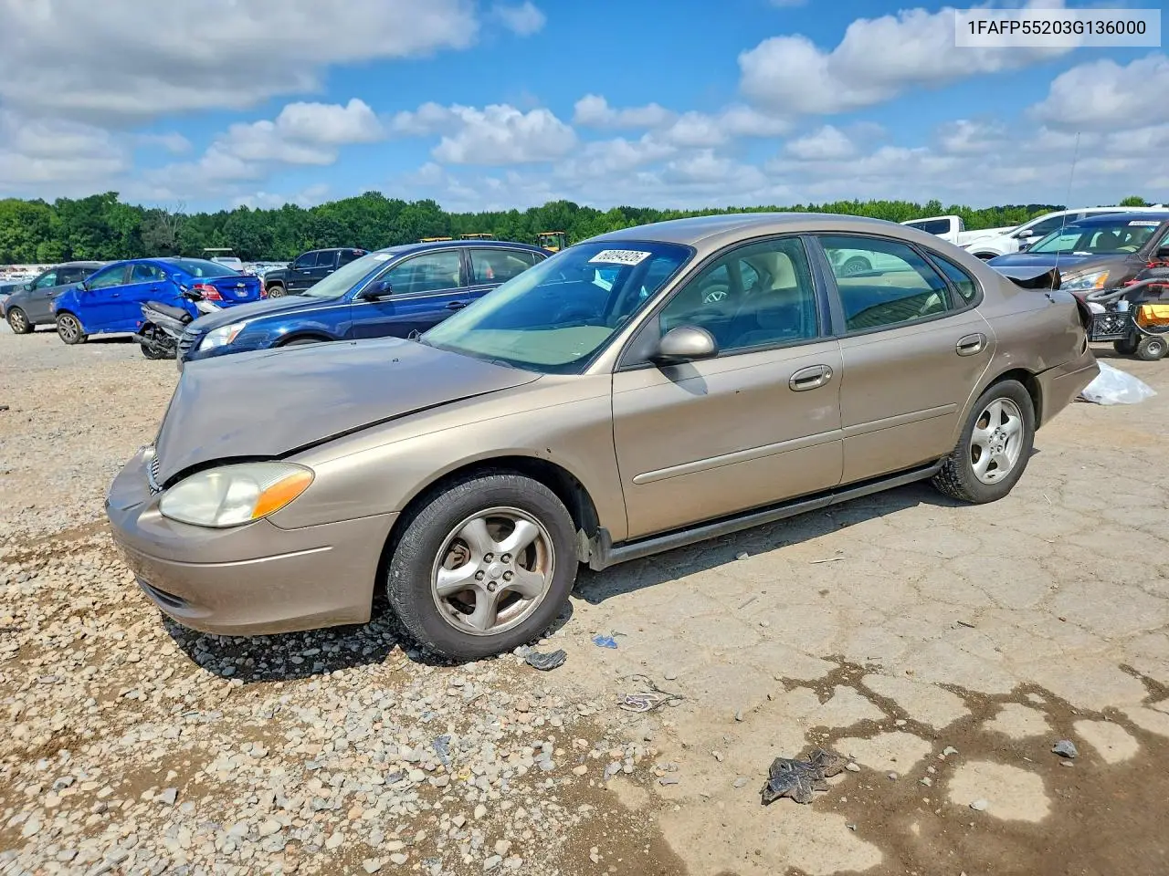 2003 Ford Taurus Ses VIN: 1FAFP55203G136000 Lot: 60094926