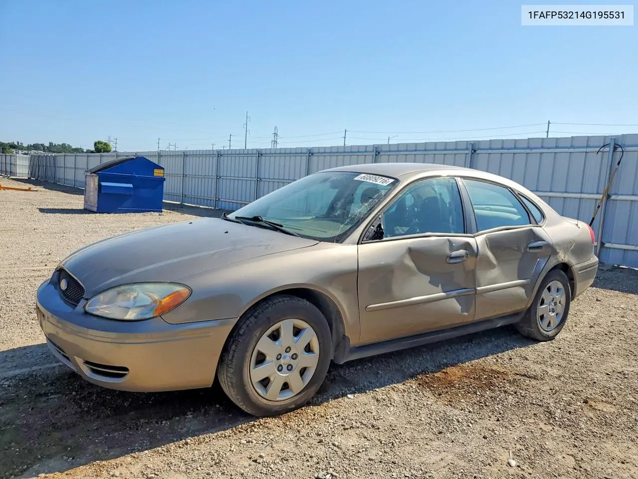 2004 Ford Taurus Se VIN: 1FAFP53214G195531 Lot: 60809216