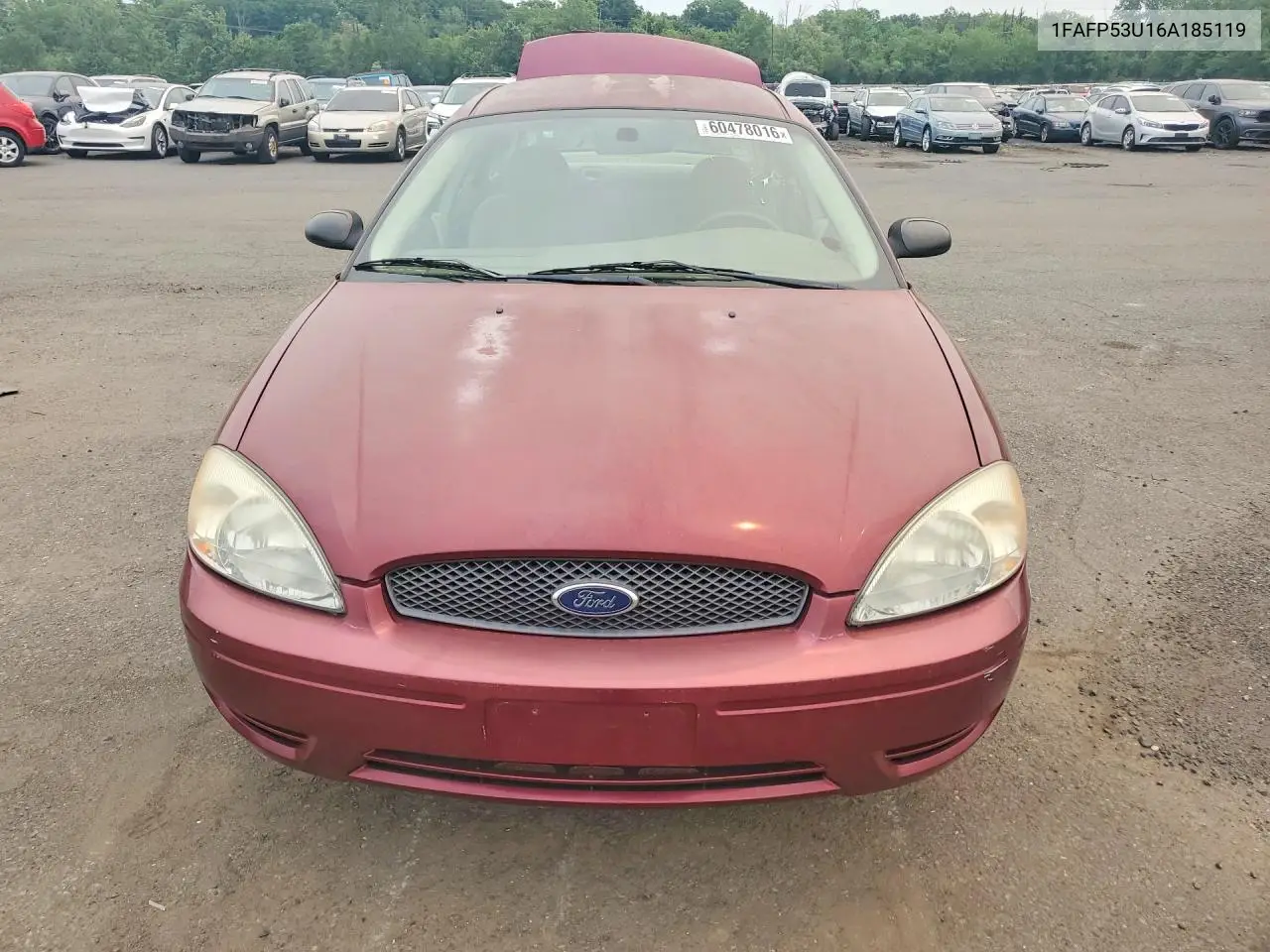 2006 Ford Taurus Se VIN: 1FAFP53U16A185119 Lot: 60478016