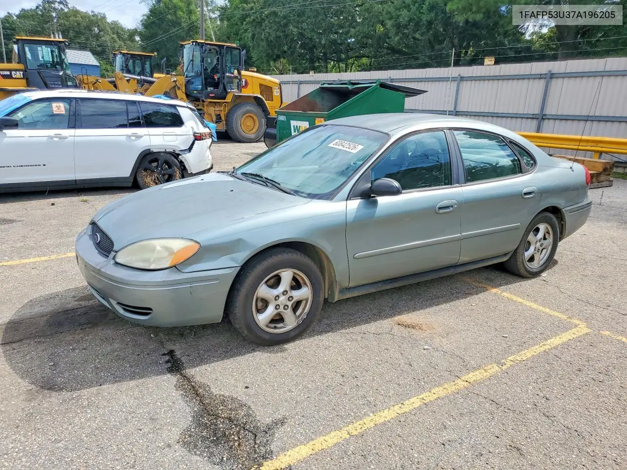 2007 Ford Taurus Se VIN: 1FAFP53U37A196205 Lot: 60842526